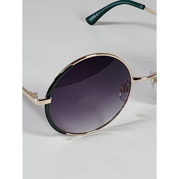 FGX by Foster Grant Gold & Green Full Round Metal Frame Sunglasses 52077FGX314 - Picture 7 of 11